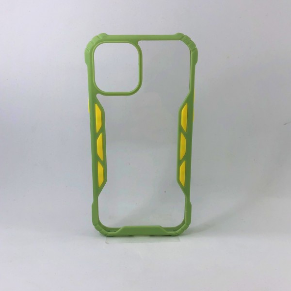 Capa anti-impacto  Verde e amarelo bordas - Iphone 12/12 -Pro