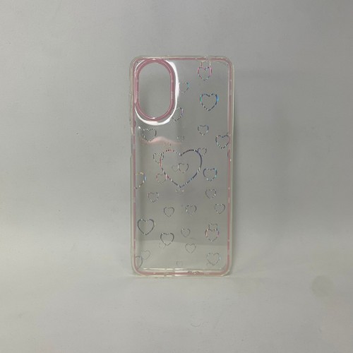 Capa Corações Holográficos Rosa Moto G22