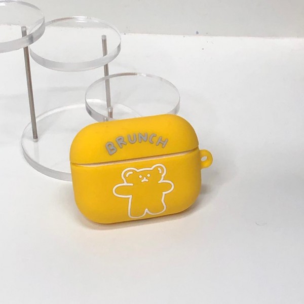 Capa de Silicone Amarela Com Ursinho  - Airpods Pro