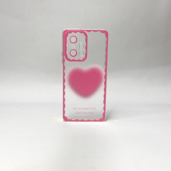 Capa Silicone Com Coração Rosa  - Xiaomi 11T