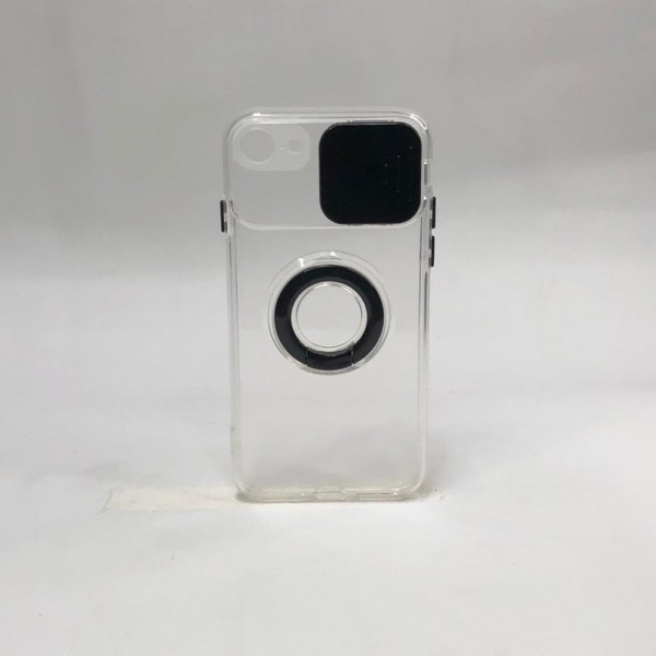 Capa Transparente Com Protetor de câmera Preta - Iphone 7/8/Se